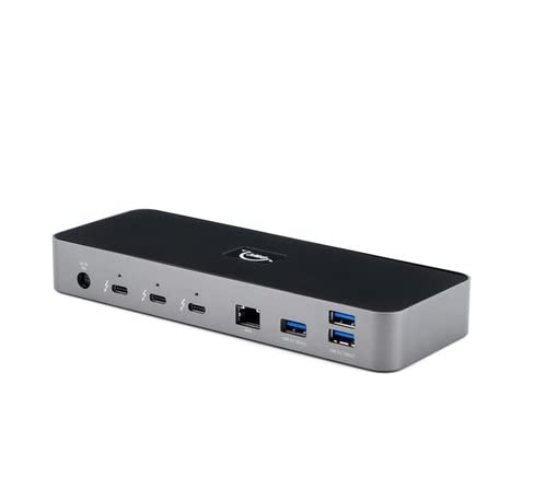 OWC Thunderbolt Dock – Thunderbolt 4 / USB4 Dock with 11 Ports, 8k, 5k, 2X 4k @ 60Hz, 1x 4k @ 120Hz displays, Gigabit, 3X TB4 (USB-C), 3X USB Gen 2 Type-A, 1x USB 2.0, incl. Cable, Space Gray