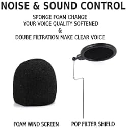 Japard Gaming USB Microphone for PC High Sensitivity, Mini Condenser 3.5 mm Plug for iPhone iPad Android, Broadcast Music Recording Set for Computer Meeting Podcast, Gift for Kids