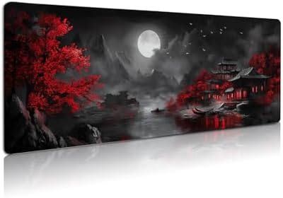 Extended Gaming Mouse Pad, Large Mouse Mat 3 mm Nature Rubber Base Mousepad with Stitched Edges, Non-Slip Desk Mat for Office Home Great Gift 31.5x11.8 Inch (Dark Canyon 5)