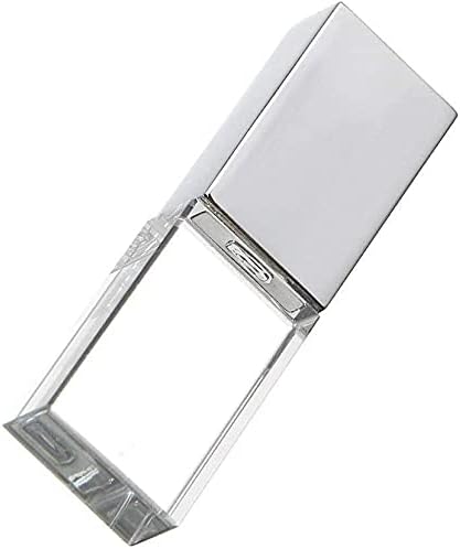 New Crystal Transparent Rectangle Genuine USB Flash Drive 3.0 LED Lighting Memory Stick Birthday Wedding Gift Pen Drive,Silver (8GB)