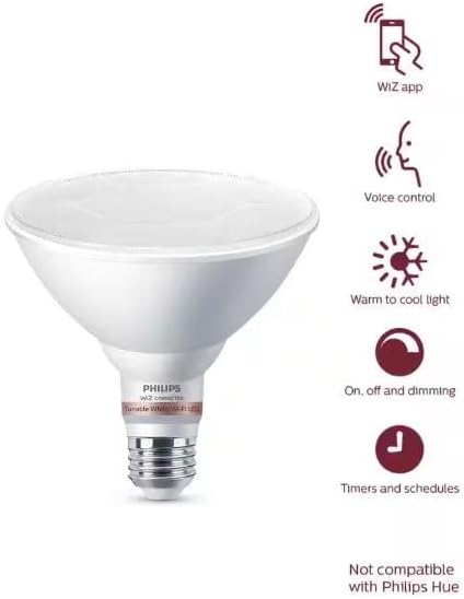 120-Watt Equivalent PAR38 LED Smart Wi-Fi Tunable White Light Bulb Powered by WiZ with Bluetooth (1-Pack)
