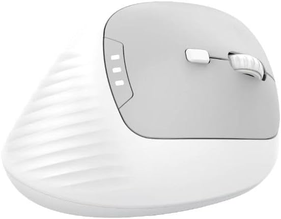 PYP Ergonomic Vertical Wireless Mouse, Bluetooth 5.2/5.0 & 2.4G Tri-Mode, Type-C Rechargeable with Power Display, 6-Level Adjustable 8,000 DPI, Lightweight Quiet Click for Laptop Mac - White