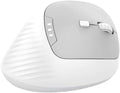 PYP Ergonomic Vertical Wireless Mouse, Bluetooth 5.2/5.0 & 2.4G Tri-Mode, Type-C Rechargeable with Power Display, 6-Level Adjustable 8,000 DPI, Lightweight Quiet Click for Laptop Mac - White