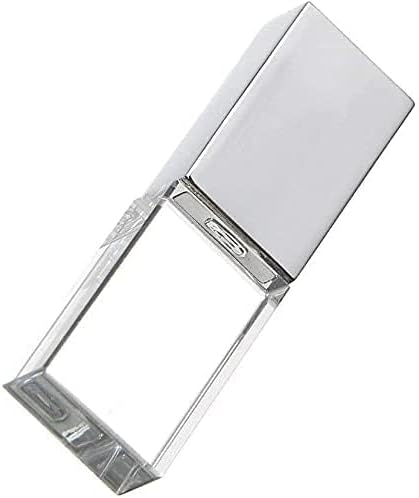 New Crystal Transparent Rectangle Genuine USB Flash Drive 3.0 LED Lighting Memory Stick Birthday Wedding Gift Pen Drive,Silver (32GB)…