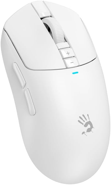 Bloody R72 Ultra Wireless Gaming Mouse 20000 CPI Optical Sensor 1ms Low Latency Dual Mode USB and Wireless - White