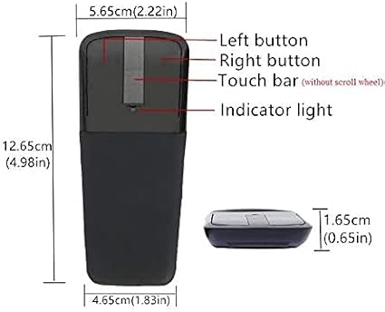 Bluetooth Arc Mouse Foldable Slim and Portable Mini Wireless Computer Travel Mouse Folding Optical Touch Mice for Laptop Tablet - Black