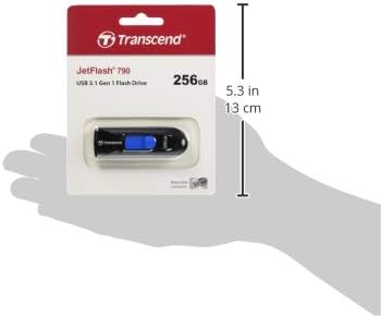 Transcend JF790 256GB USB Flash Drive, for PC/Mac/Laptop/Windows/Computer/Desktop/TV/Car Audio, USB3.2 Gen1 Memory Stick, Thumb Drives Data Storage w/Retractable Connector, USB2.0/3.0/3.1 Compatible