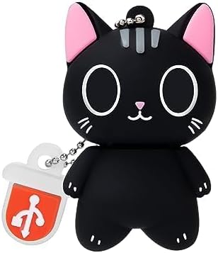 USB Flash Drives,BORLTER CLAMP Cute Flash Drive,32GB 64GB Cartoon Cat High Speed Memory Thumb Stick USB2.0 Animal Drive Character Data Storage Gift USB Disk Pendrive with Key Chain