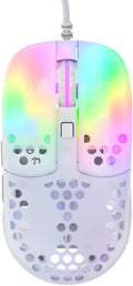 Xtrfy MZ1, Ultra-Light Wired Gaming Mouse, Cutting-Edge Pixart 3389 Sensor, Unique Shape for Optimum Aim, Adjustable RGB Lighting, White Rail Edition
