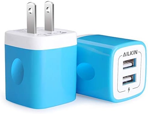 USB Wall Charger, [2-Pack] 5V/2.1AMP AILKIN 2-Port USB Wall Charger Home Travel Plug Power Adapter Charging Box for iPhone 17 Air 16 16e15 14 13 12 Pro Max Mini SE 11 11Pro Plus, Samsung Galaxy, Moto