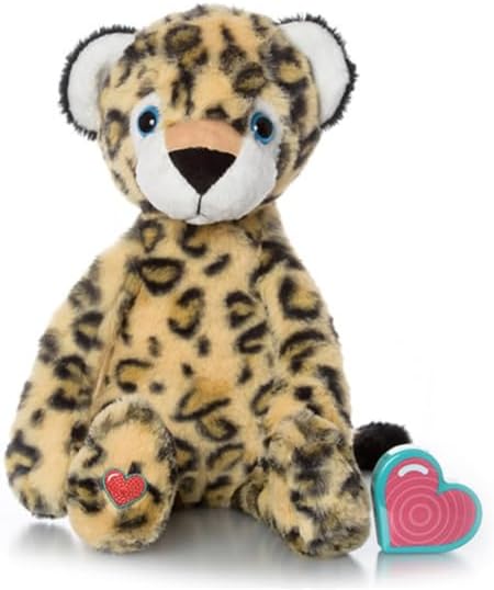 My Baby’s Heartbeat Bear, 20 Second Re-Recordable Digital Voice Recorder Plush Keepsake for Baby’s Heartbeat Memory, Pregnancy Keepsake (Not a Medical Device), Leopard (Yellow)