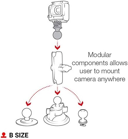 RAM Mounts Action Camera Ball Adapter – Compatible with GoPro-Style Mounts, B Size 1" Ball (RAP-B-202U-GOP1)