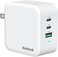 Nekteck 100W GaN USB C Fast Charger (3-Port) - PD 3.0 & QC 3.0 Compact Wall Charger for MacBook Pro/Air, iPhone 17/16/15, iPad, Galaxy S25/S24, PixelBook, Steam Deck, Laptops and More - Foldable