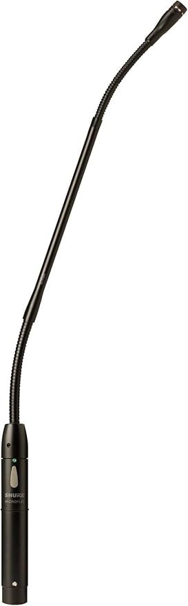 Shure Microflex MX412S/C Cardioid Condenser Microphone, 12 Gooseneck with Attached XLR Preamp, Shock & Flange Mount, Snap-Fit Foam Windscreen, Mute Switch, LED Indicator