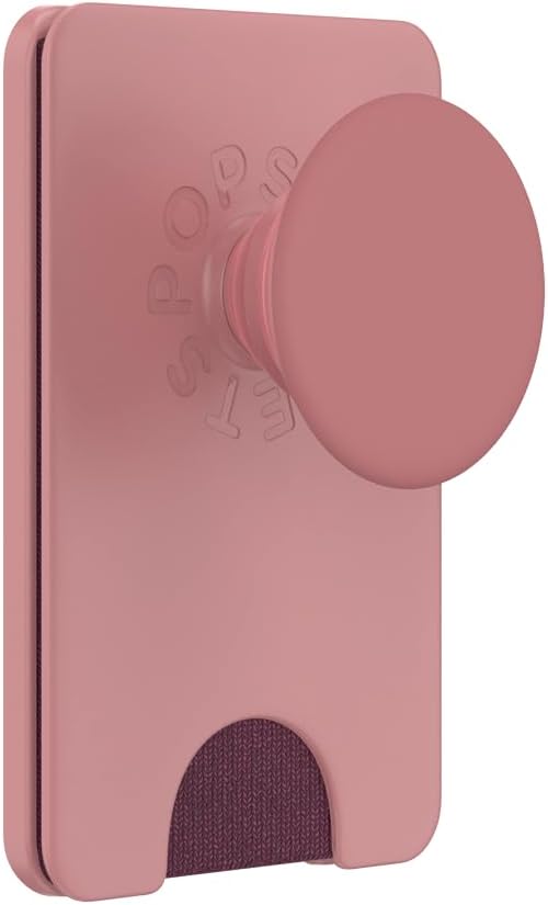 PopSockets Phone Wallet for MagSafe, Phone Card Holder with Grip, Pink - Clay
