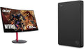 Acer 27" 1500R Curved 165Hz Gaming Monitor and 1TB Seagate Portable External Hard Drive Bundle