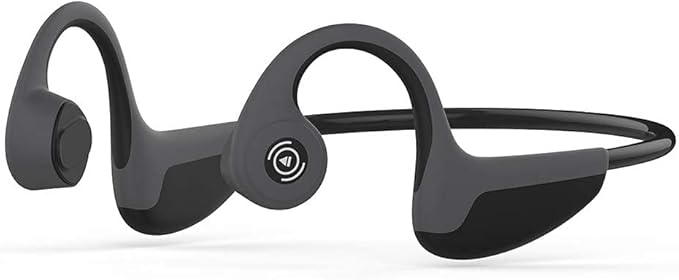 Bone Conduction Headphones Bluetooth 5.0 Open Ear Wireless Titanium HiFi Stereo with Mic Sweatproof Sports Headphones for Running Driving Cycling (Black)