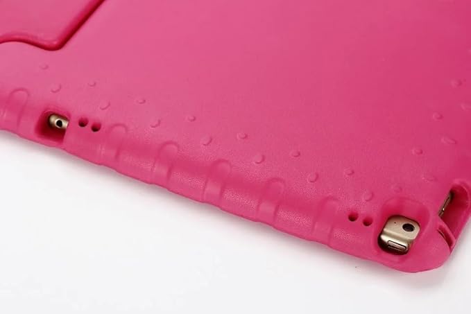 Kids Case for iPad Pro 12.9-inch (1st/2nd Gen) A1584 A1652 A1670 A1671, Techcircle Convertible Handle Stand Lightweight EVA Foam Bumper Protective Rugged Child Proof Cover with Stylus Pen Slot, Rose