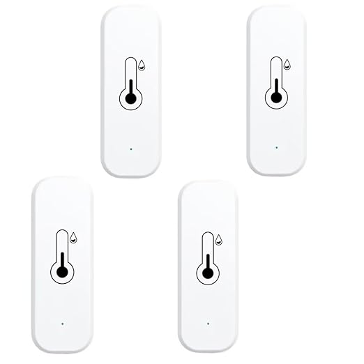 Temperature and Humidity Monitor Sensor WiFi & Bluetooth,No Hub Required,Compatible with Alexa and Google Home,for Rome,Greenhouses Accessories,Garages 4Pack(No Include Battery)