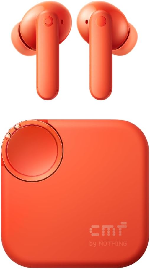 CMF by Nothing Buds 2 48dB Hybrid ANC True Wireless Earbuds, Strong and Comfort Noise Cancelling, Ultra Bass and Dirac Sound, in-Ear Detection, 55H Playtime, 6ENC Mics, Bluetooth 5.4 Light Orange