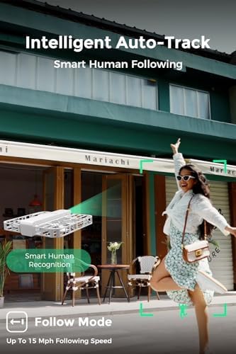 HOVERAir X1 Drone with Camera, Follow-me Drone with Self-Flying Mode, Foldable Mini Drone with HDR Video Capture, Palm Takeoff, Intelligent Flight Paths, Hands-Free Control White (Standard)