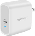 Amazon Basics 65W One-Port GaN USB-C Wall Charger with Power Delivery PD, Foldable Plug, Portable, Fast Charging for Laptops, Tablets & Phones, White