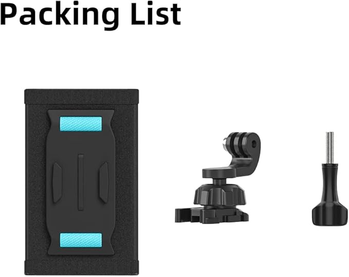 Backpack Shoulder Strap Mount Clip, 360°Rotating Ball Head Backpack Bag Belt Shoulder Strap Holder Mount Compatible with GoPro Hero 13/12/11/9/8, DJI Action 6/5 Pro/4/3, AKASO and More