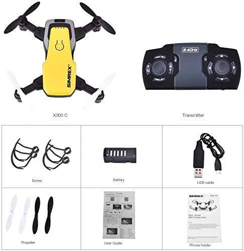 SIMREX Mini Drone with 720P Camera for Kids & Beginners - Foldable RC Quadcopter, Optical Flow Positioning, Altitude Hold, 3D Flip, 2 Batteries 20Min Flight, Safe & Easy Indoor Outdoor Flying Toy Gift(Yellow)