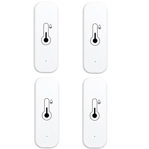 WiFi & Bluetooth Temperature and Humidity Monitor,Compatible with Alexa and Google Home,for Home, Baby Rooms,Greenhouses Accessories, Garages, Office 4Pack(No Include Battery)