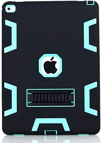 AICase iPad Pro 12.9" Case, Heavy Duty Hybrid Shockproof Hard Case Cover Rubber Stand for 2017(A1670/A1671) Apple iPad Pro 12.9 inch (Black/Mint Blue) (1st Gen/2nd Gen 2015/2017)