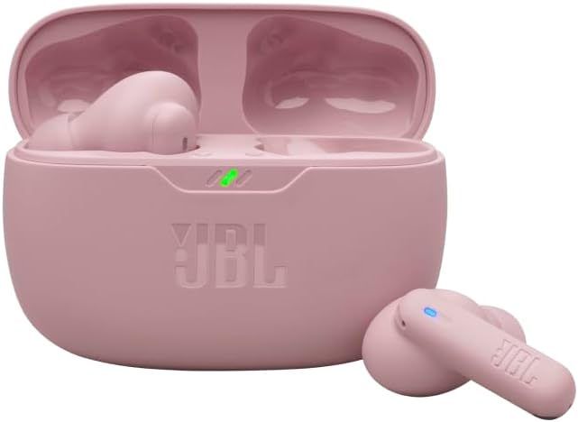 JBL Vibe Beam 2 - True Wireless Noise Cancelling Earbuds with JBL Pure Bass Sound & Smart Ambient Technology, 4mics for Crisp, Clear Calls, up to 40Hrs of Playback, IP54 Dust & Water Resistant (Pink)