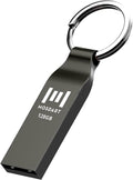 MOSDART Waterproof 128GB USB2.0 Flash Drive, exFAT Metal Memory Stick with Keychain, for System Back, Data Storage, Titan Gray