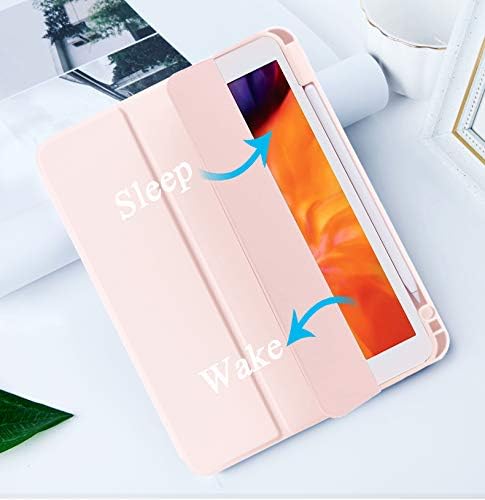Case for iPad Pro 11 Inch 4th/3rd/2nd Generation 2022/2021/2020 with Pencil Holder [Support iPad 2nd Pencil Charging] Slim Trifold Stand Smart Protective Cover, Auto Wake/Sleep(Light Pink)