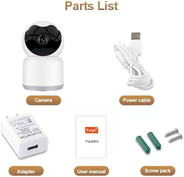 Home Security Camera, Tuya 3MP Indoor Pan-Tilt Smart Camera for Baby & Pet with Motion Tracking, 2-Way Audio, IR Night Vision, Siren, Compatible with Alexa & Google Home, 2.4GHz WiFi