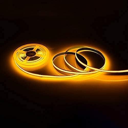 16.4FT/5M COB Flexible LED Strip Light DC12V/24V 528leds/m Bendable Tape (24V, Yellow)