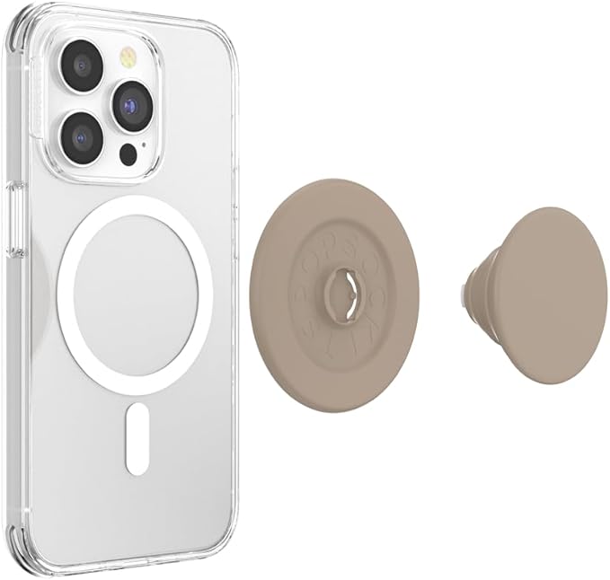 PopSockets Phone Grip for MagSafe, Magnetic Holder, Phone Stand, Brown - Soft Touch Latte