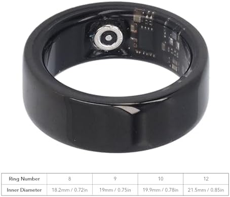 FOSA Smart Ring, Smart Health Ring Health Tracker, Sleep Monitoring Step Counting IP68 Waterproof Smart Ring Fitness Tracker with APP for Men and Women Black