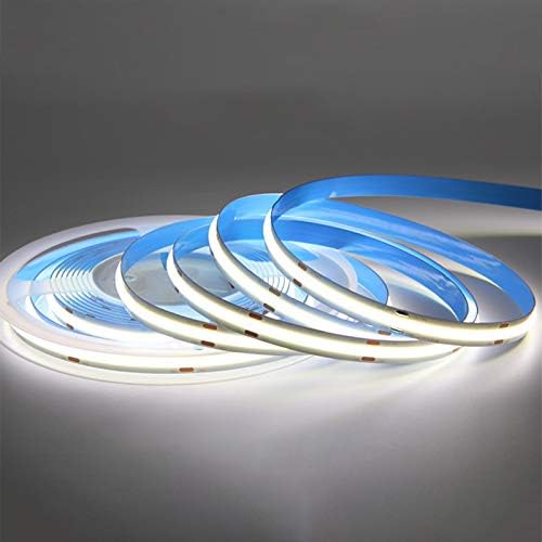 16.4FT/5M COB Flexible LED Strip Light DC12V/24V 528leds/m Bendable Tape (24V, Cold White)