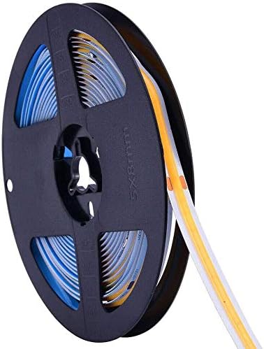 16.4FT/5M COB Flexible LED Strip Light DC12V/24V 528leds/m Bendable Tape (12V, Natural White)