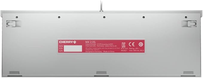 Cherry MX 2.0S Wired Gaming Keyboard with RGB Lighting Different MX Switching Characteristics: MX Black, MX Blue, MX Brown, MX RED and MX Silent RED (White - MX Silent Red Switch)