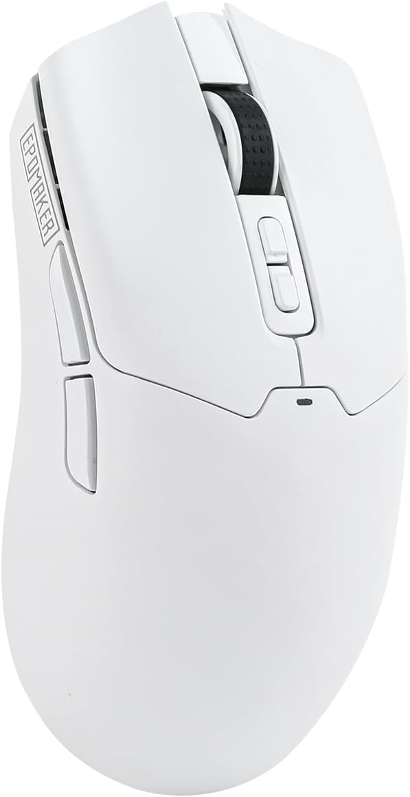 EPOMAKER Click Gaming Mouse Wireless 2.4Ghz/BT/Type-C, 800 to 42,000 DPI Adjustable, 8K Polling Rate, 500mAh, Lightweight Optical Mouse, for PC/Mac/Linux (White)