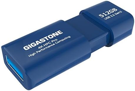 GIGASTONE Z80 512GB USB 3.2 Gen2 Solid State Drive, High Speed 1000MB/s, Capless Retractable Design Pen Drive, Carbon Fiber Style, Reliable & Durable