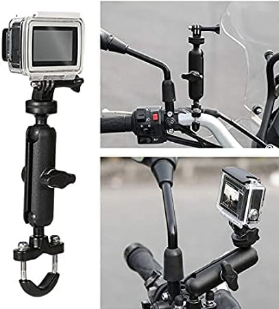 KARUIZI 360° Rotating Sports Camera Bracket,Motorcycle Mount for Go Pro Hero10/9/8/max/7/6/5/4 Action Camera Moto Bike Handlebar Mount,U-Shaped Handlebar Bracket (U- Handlebars)