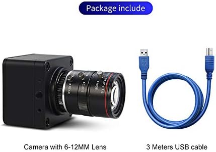 MOKOSE 4K@30fps USB Camera with 6-12mm Varifocal Manual Lens Webcam UVC Free Drive Compatible Windows Mac OS X Linux