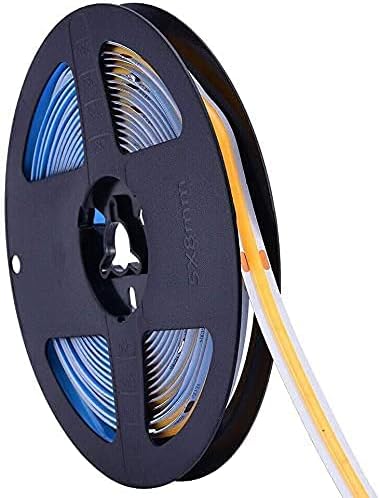 16.4FT/5M COB Flexible LED Strip Light DC12V/24V 528leds/m Bendable Tape (24V, Yellow)