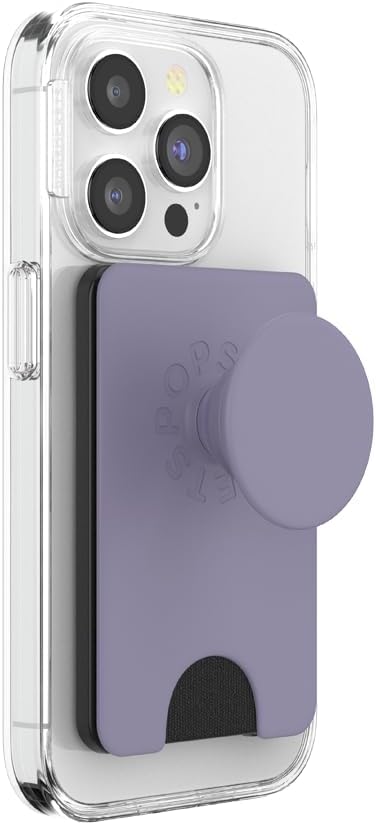PopSockets Phone Wallet for MagSafe, Phone Card Holder with Grip, Purple - Dusk