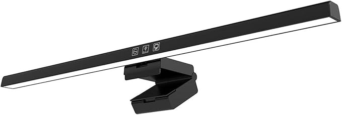 Computer Monitor Lamp, Screen Monitor Light Bar for Eye Caring, USB Reading LED Task Lamp with Auto Dimming, Touch Control, No Glare Eye Protection Home Office Desk Lamps (Black)