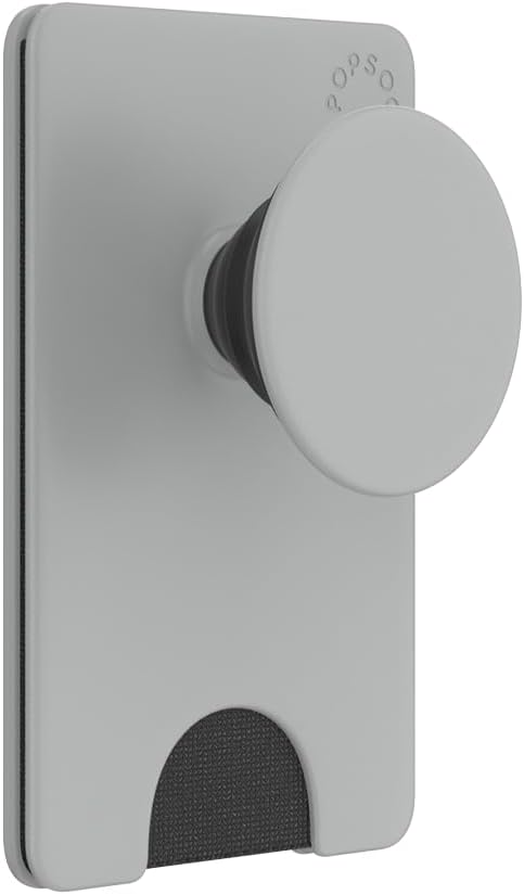 PopSockets Adhesive Phone Wallet and Card Holder with Grip - Tech Grey