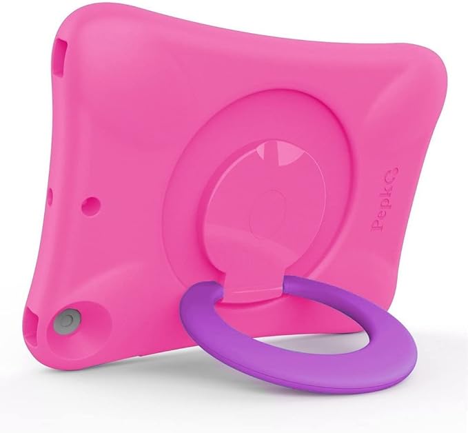 Kids EVA Case for iPad | Multi-Direction Stable Stand | Compatible with 10.2-Inch iPad 2021/2020/2019 (9th/8th/7th Generation) (Pink+Purple)