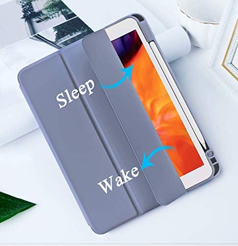 Cases for iPad Pro 12.9 Case 6th/5th/4th Generation (2022/2021/2020) with Pencil Holder [Apple Pencil Wireless Charging] Soft TPU Smart Tri-fold Stand Protective Cover(Lavender)